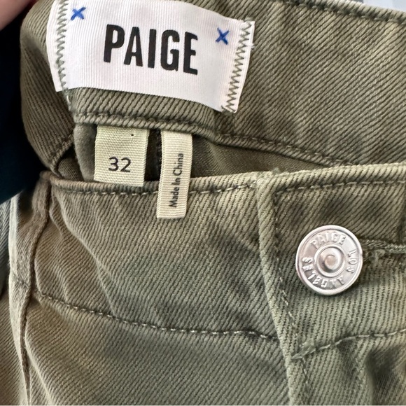 PAIGE Olive Green Jean Shorts - Picture 6 of 6